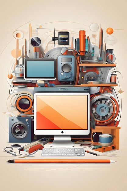 Flache Illustration des abstrakten digitalen Technologiehintergrunds