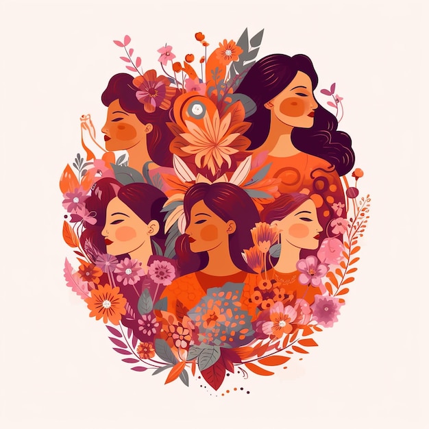 Flache Illustration des Frauen-Gleichstellungstages, des Muttertags, des Internationalen Frauentags