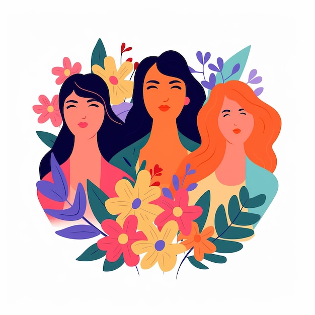 Flache Illustration des Frauen-Gleichstellungstages, des Muttertags, des Internationalen Frauentags
