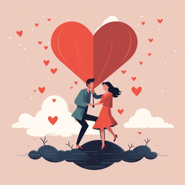 Flache Illustration eines verliebten Paares, perfekt zum Erstellen eines Banners oder Flyers über nationale Mädchen