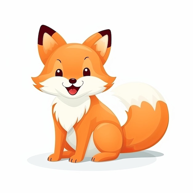flache Illustration von süßem angenehmen Fuchs freundlichen Charakter weißem Hintergrund
