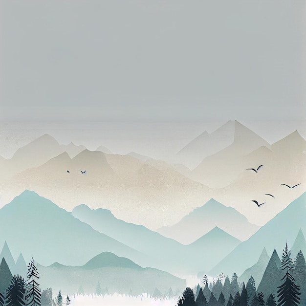 Flache Landschaft mit schneebedecktem Hintergrund Klarer blauer Himmel mit Schneeverwehungen Cartoon-Tapete