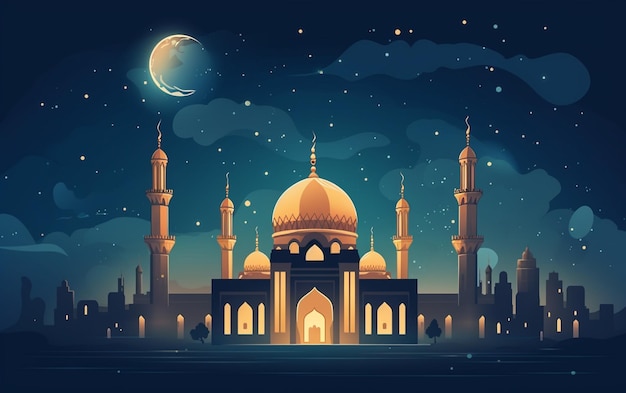 Flache Ramadan-Kareem-Illustration