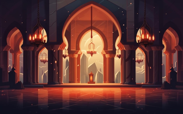 Flache Ramadan-Kareem-Illustration