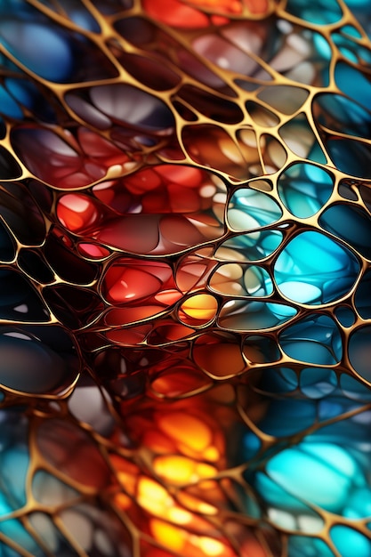 Flache seidig glatte Oberflächen fraktales Voronoi-Goldmuster