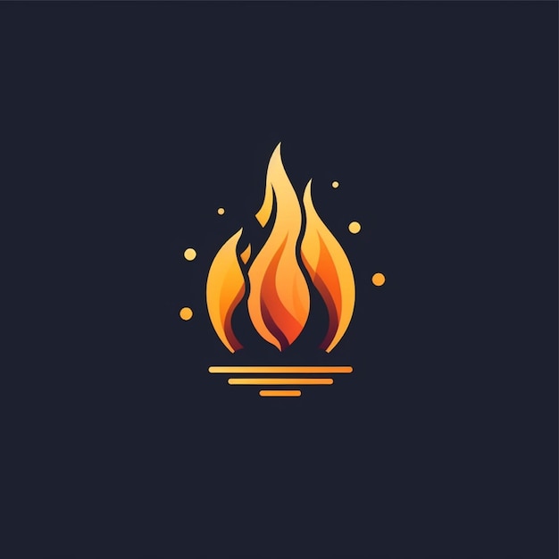 flacher Farb-Lagerfeuer-Logo-Vektor