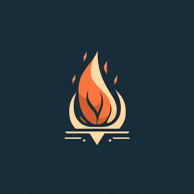 flacher Farb-Lagerfeuer-Logo-Vektor