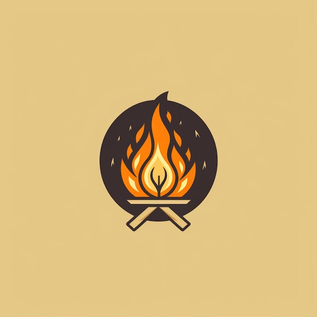 flacher Farb-Lagerfeuer-Logo-Vektor