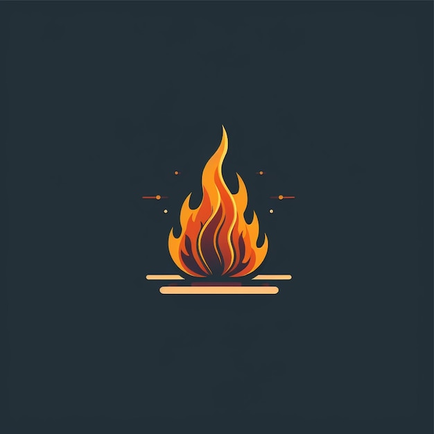 flacher Farb-Lagerfeuer-Logo-Vektor