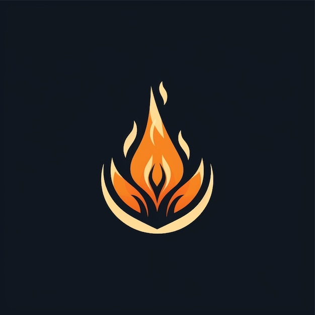 flacher Farb-Lagerfeuer-Logo-Vektor