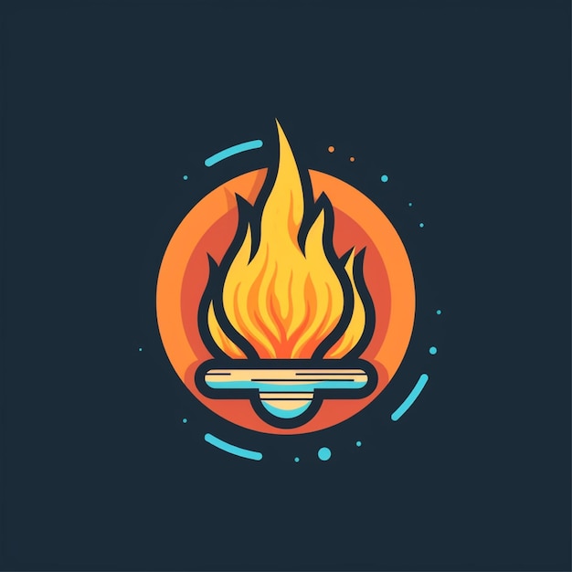 flacher Farb-Lagerfeuer-Logo-Vektor