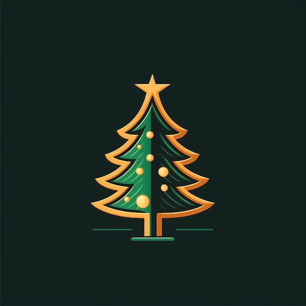 flacher, farbiger Weihnachtsbaum-Logo-Vektor