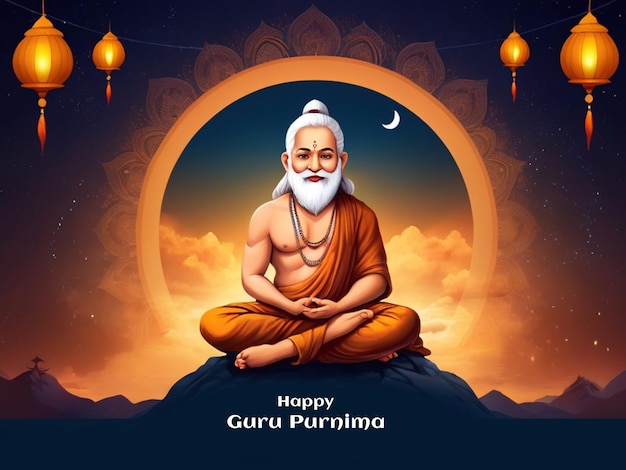 flacher Hintergrund für Guru Purnima