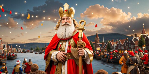 Foto flacher sinterklaas-hintergrund