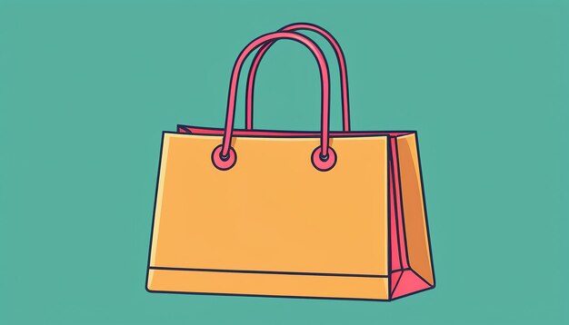Flaches Clipart-Design eines isolierten Einkaufstaschensymbols