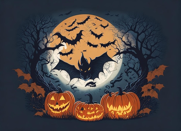 Flaches Design des Halloween-Hintergrunds