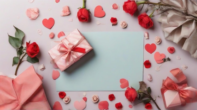 Flaches Liebes-Valentins-Banner