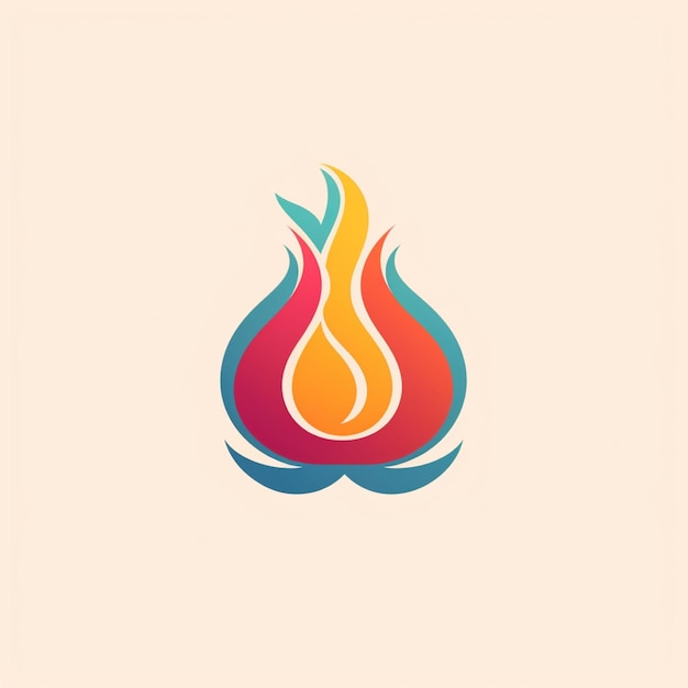 Flachfarbener Feuer-Logo-Vektor