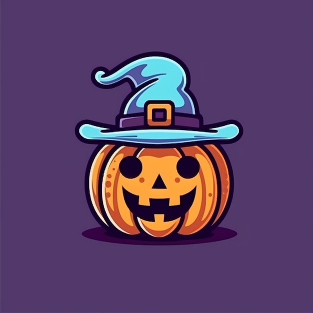 Flachfarbener Halloween-Logo-Vektor