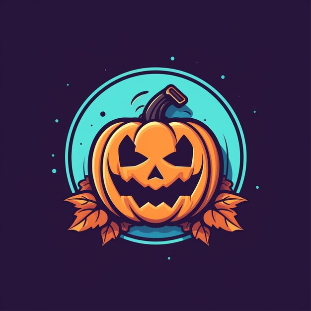 Flachfarbener Halloween-Logo-Vektor