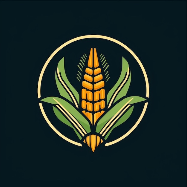 Flachfarbener Mais-Logo-Vektor