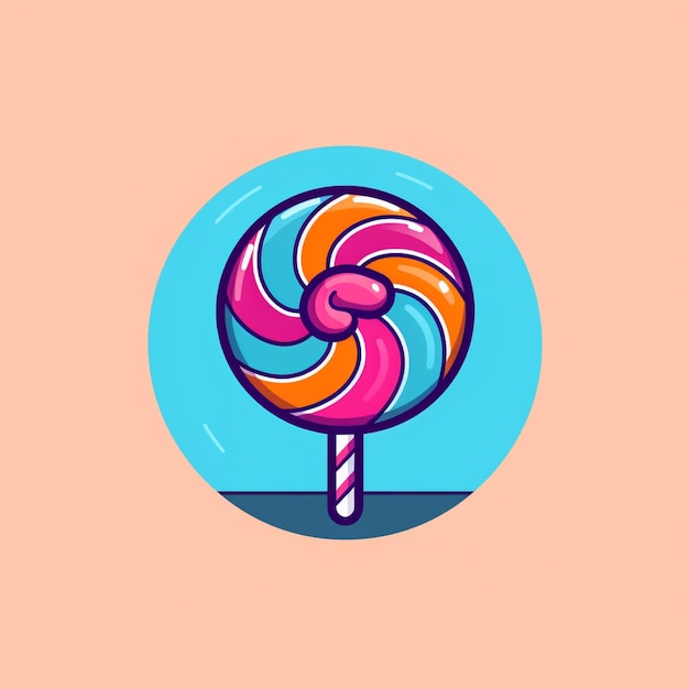 Flachfarbener Süßigkeiten-Logo-Vektor