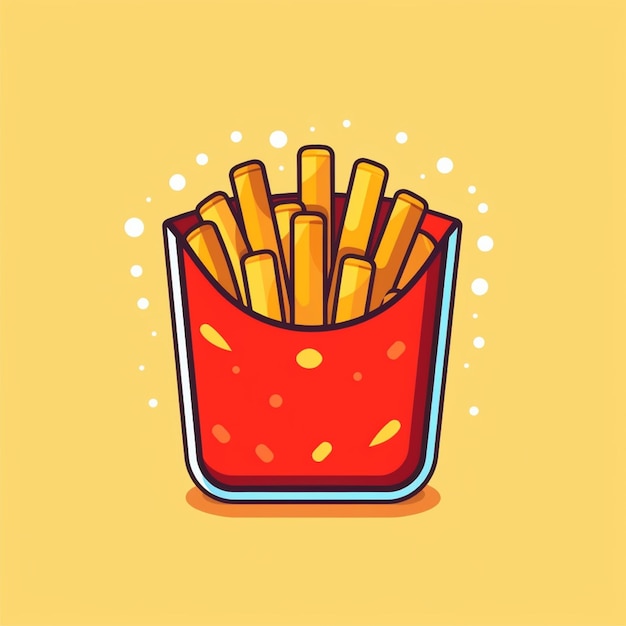 Flachfarbige Pommes Frites-Logo-Vektor