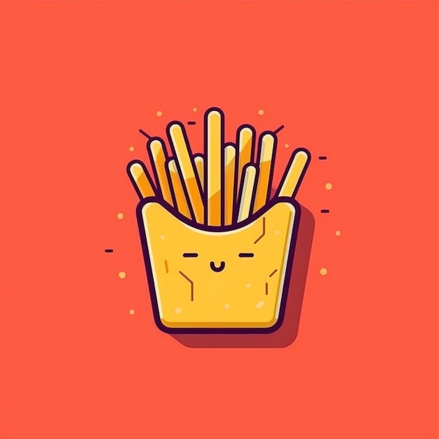 Flachfarbige Pommes Frites-Logo-Vektor