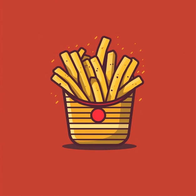 Flachfarbige Pommes Frites-Logo-Vektor