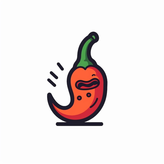 Foto flachfarbiger chili-logo-vektor