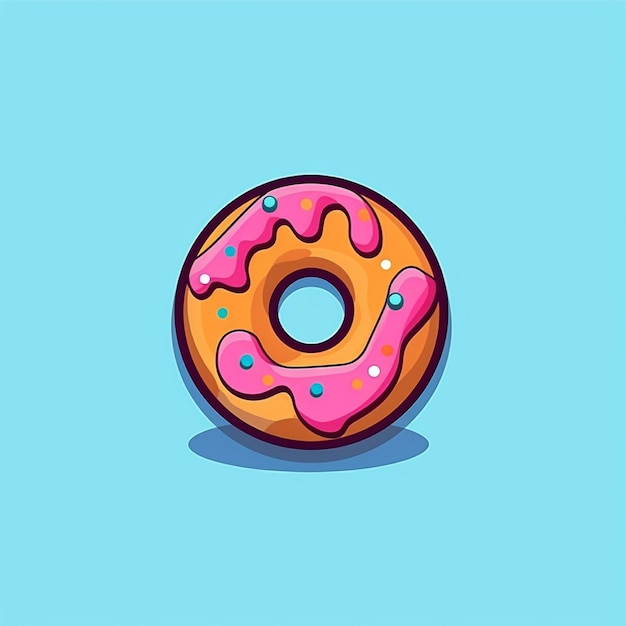 Flachfarbiger Donut-Logo-Vektor