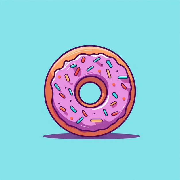 Flachfarbiger Donut-Logo-Vektor