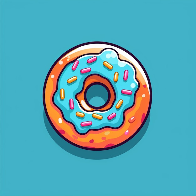 Flachfarbiger Donut-Logo-Vektor