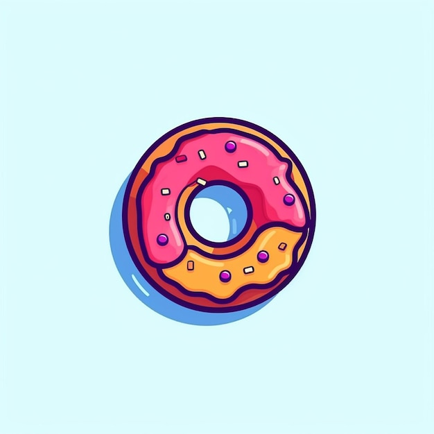 Flachfarbiger Donut-Logo-Vektor