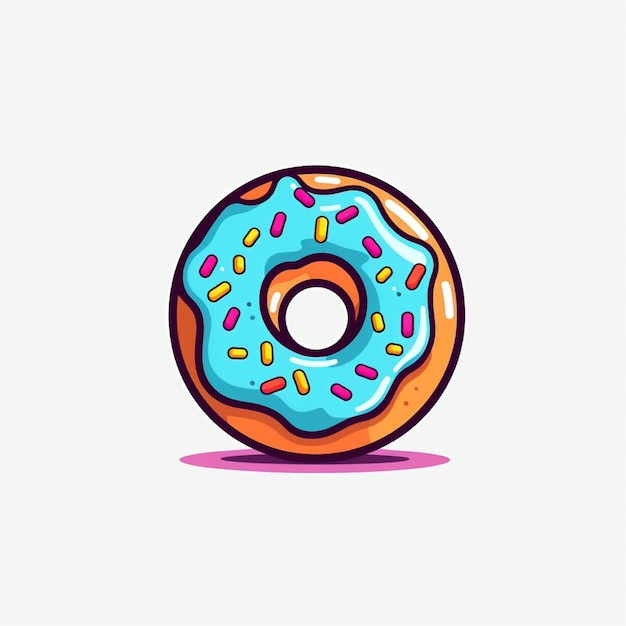 Flachfarbiger Donut-Logo-Vektor