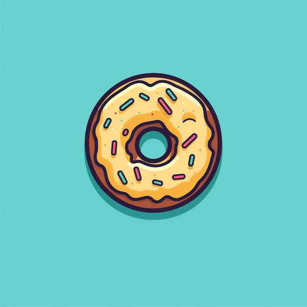 Flachfarbiger Donut-Logo-Vektor