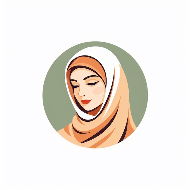 Flachfarbiger Hijab-Logo-Vektor