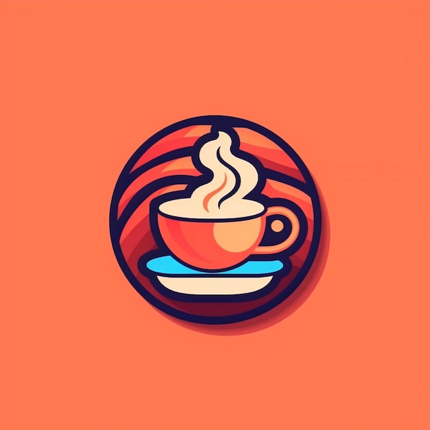 Flachfarbiger Kaffeelogo-Vektor