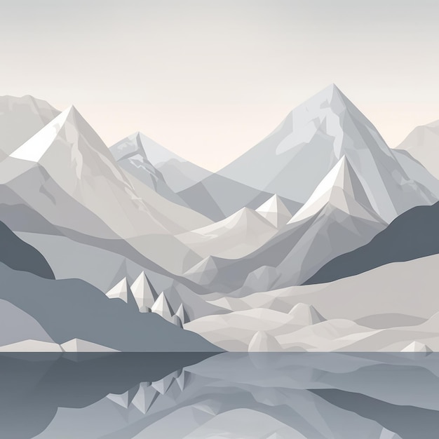 Flachstil abstrakt minimalistisch ästhetisch Berge Landschaft Hintergrund