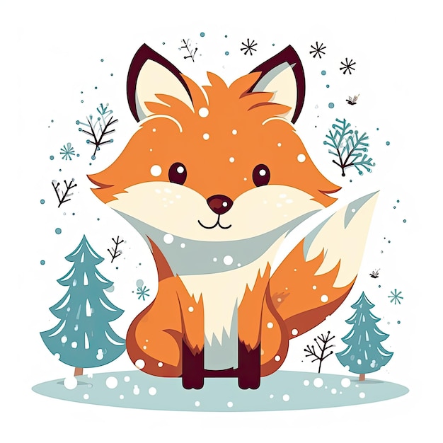 Flachvektor-Illustration von Fox