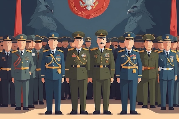 Flachvektorillustration des Militärregimes Politisches System Metapher Regierungsform