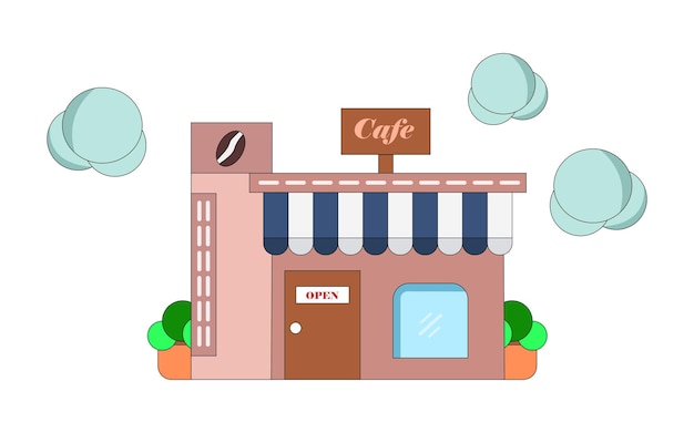 Flachvektorillustration im Café-Coffee-Shop