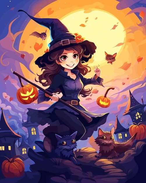 Flachvektorillustration mit Halloween-Thema