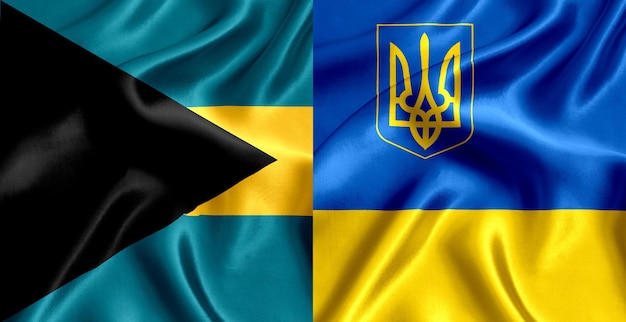 Flagge der Bahamas und der Ukraine