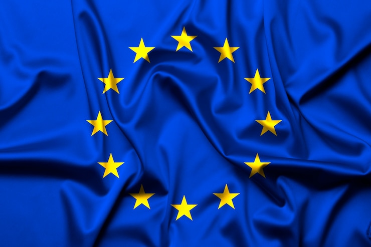 Flagge der Europäischen Union als Hintergrund