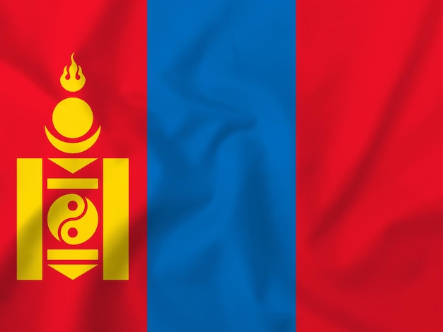 Flagge der Mongolei auf Baumwollwandpapier