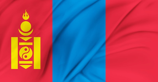 Flagge der Mongolei fliegt in der Luft