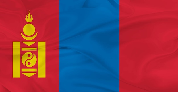 Flagge der Mongolei fliegt in der Luft