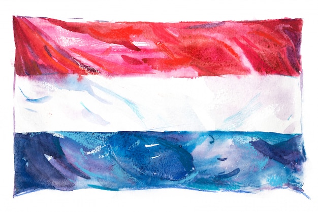 Flagge der Niederlande in Aquarellen gemalt