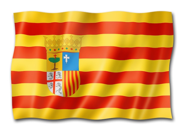 Flagge der Provinz Aragon Spanien